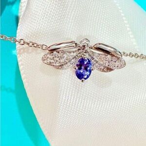 Tiffany & Co. Platinum Tanzanite Diamond Necklace firefly